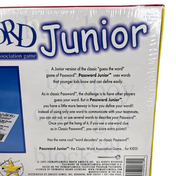 Password Junior Classic Word Association Game Ages 7+ New Sealed - Picture 9 of 9